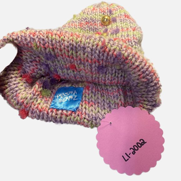 Plasma Beamz Handmade Pink & Gold Marled Beanie main image 4